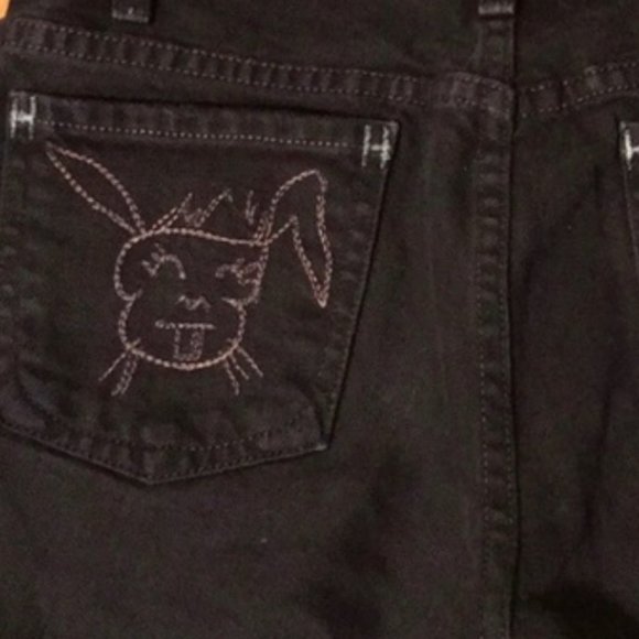 Citizens of Humanity Low Rise Skull and Bunny Jeans Black Size 25 Straight Leg - Picture 5 of 11